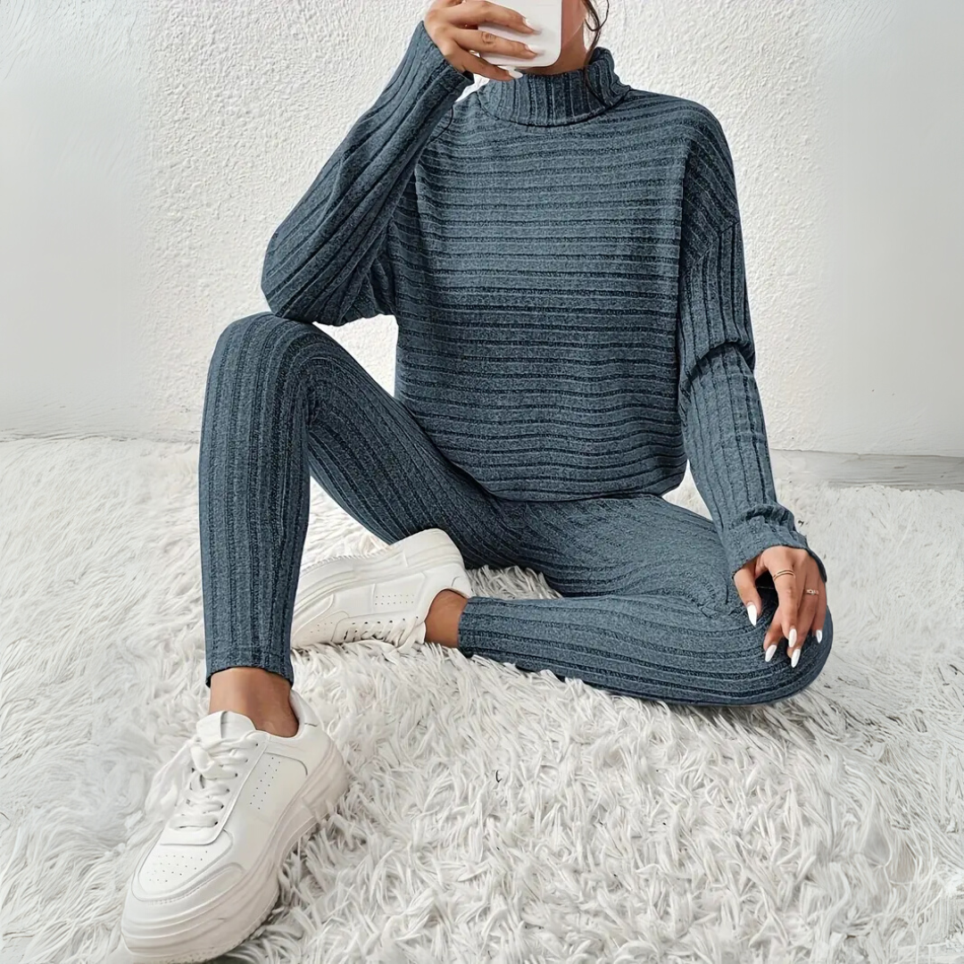 Sabine™ | stillvoller Rippstrick-Loungeanzug