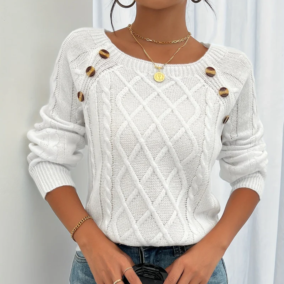 Noemi™|Strickpullover mit Knopfdetails