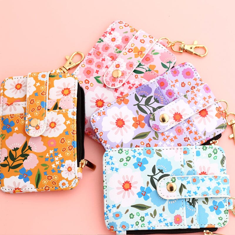 Lina™|Blumenleder-Geldbörse mit Schlüsselanhänger und Armband