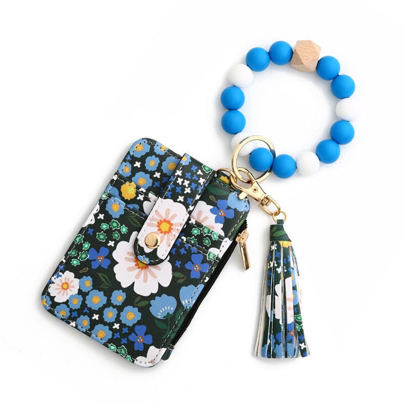 Lina™|Blumenleder-Geldbörse mit Schlüsselanhänger und Armband