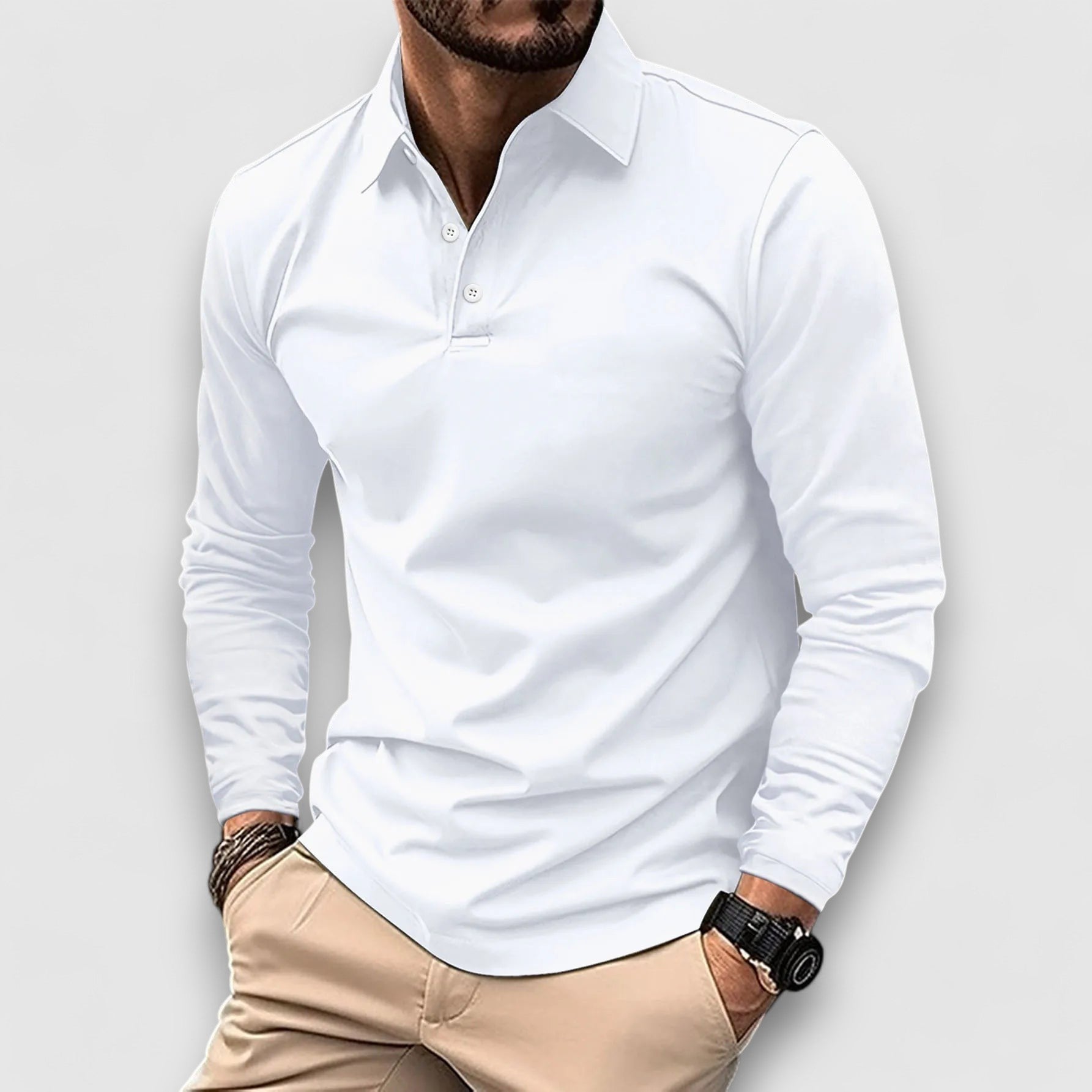 Wilhelm™|Polo mit langen Ärmeln