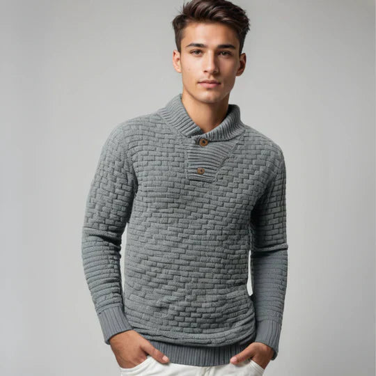 Emanuel™｜Pullover mit Knopfdetails am Kragen