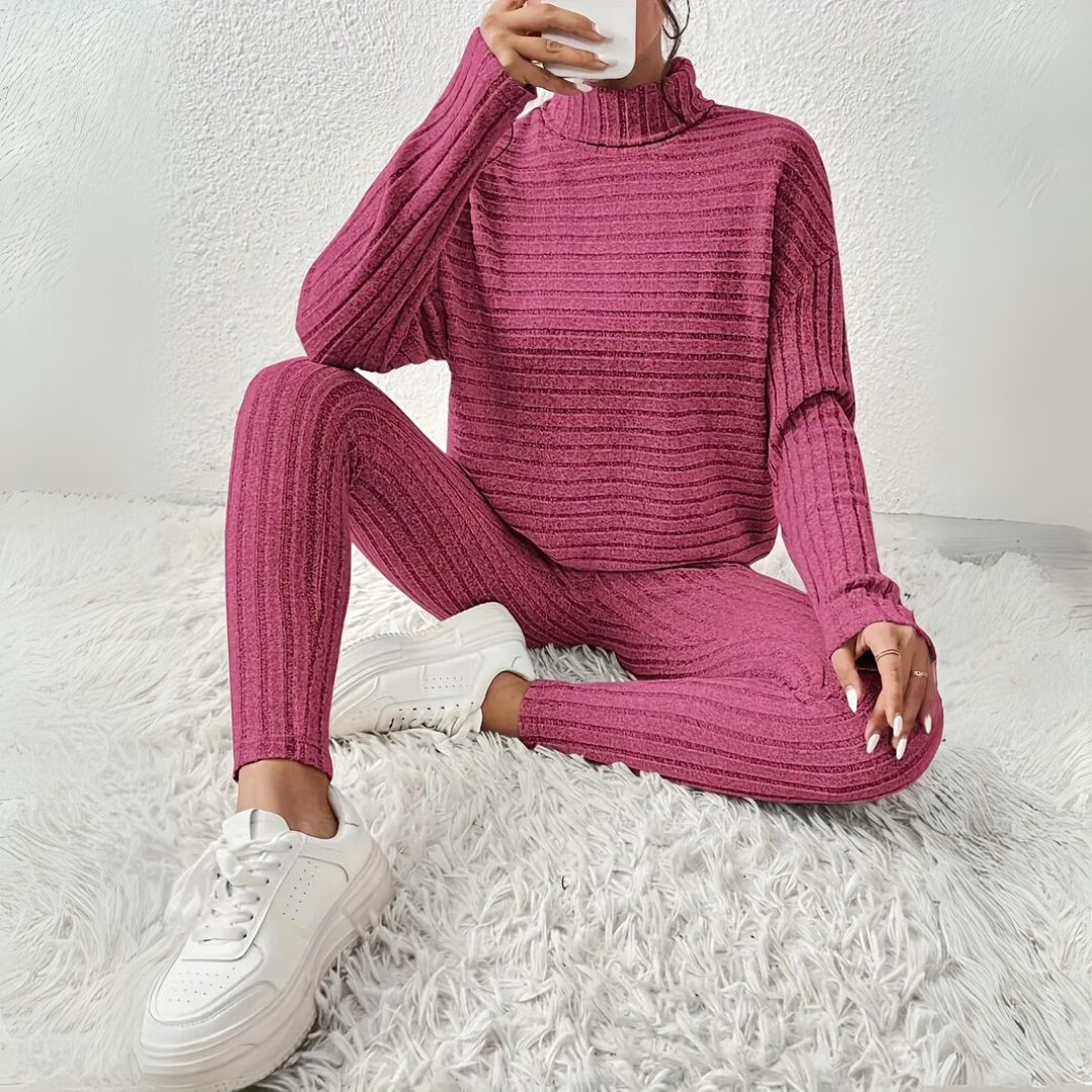 Sabine™ | stillvoller Rippstrick-Loungeanzug