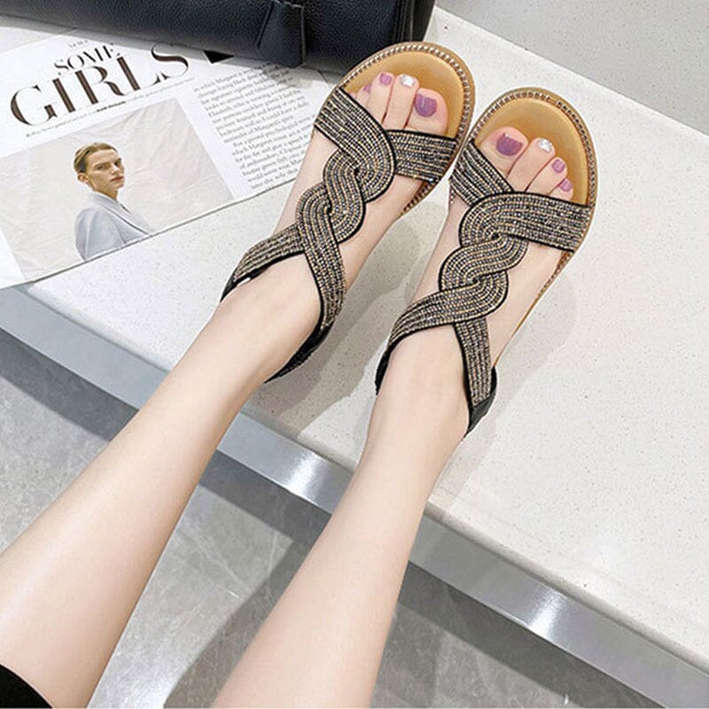 Clara™ | Rutschfeste Schuhe mit weicher Sohle und Strasssteinen am Absatz
