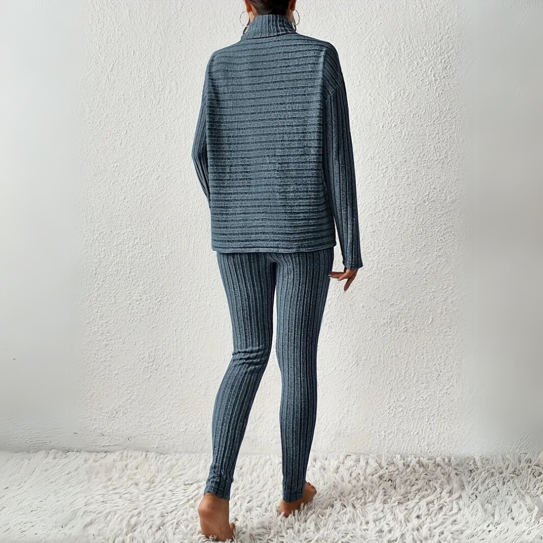 Sabine™ | stillvoller Rippstrick-Loungeanzug