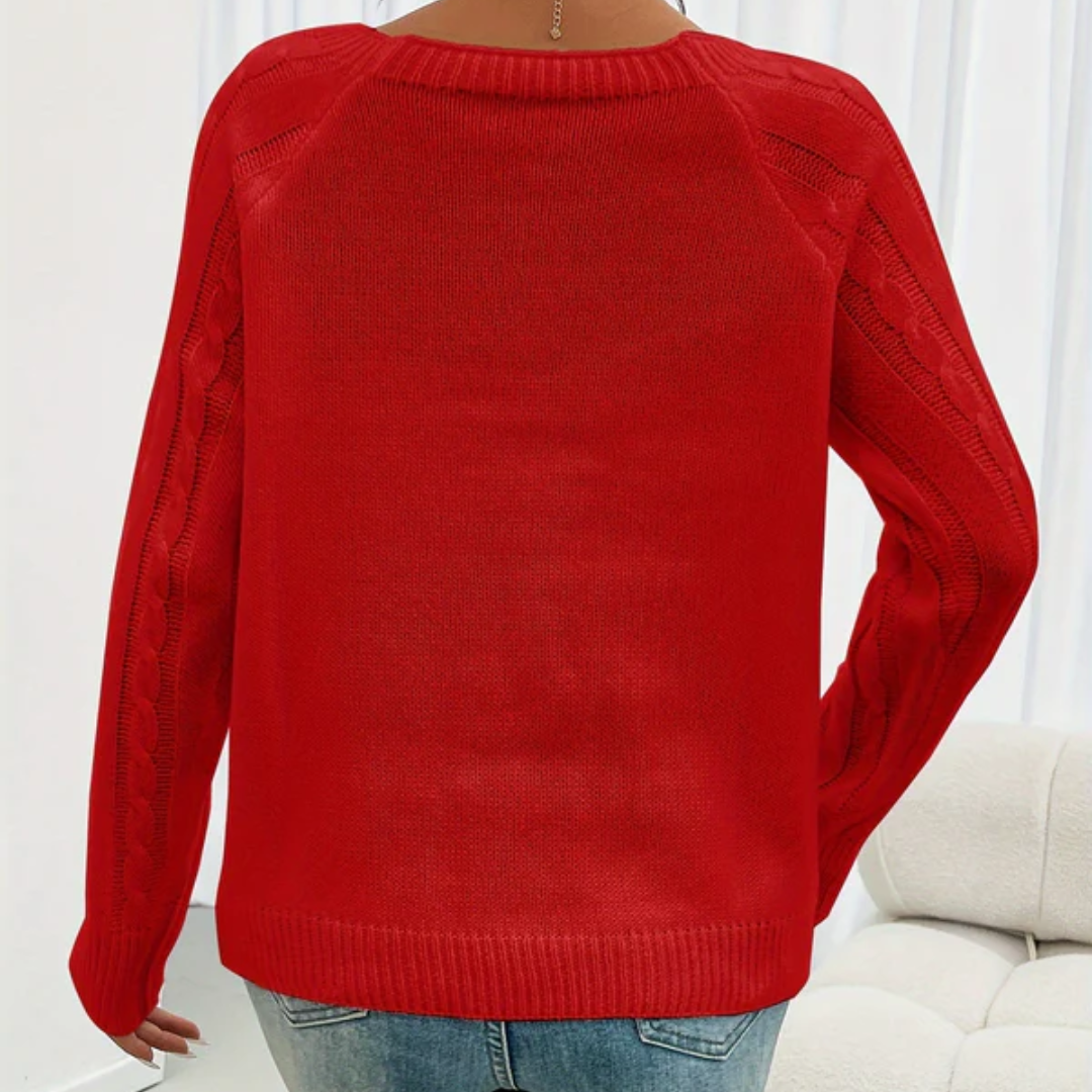 Noemi™｜Strickpullover mit Knopfdetails