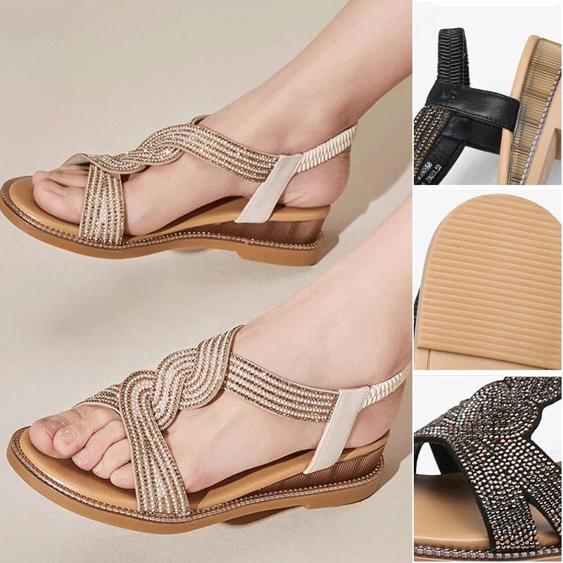 Clara™ | Rutschfeste Schuhe mit weicher Sohle und Strasssteinen am Absatz