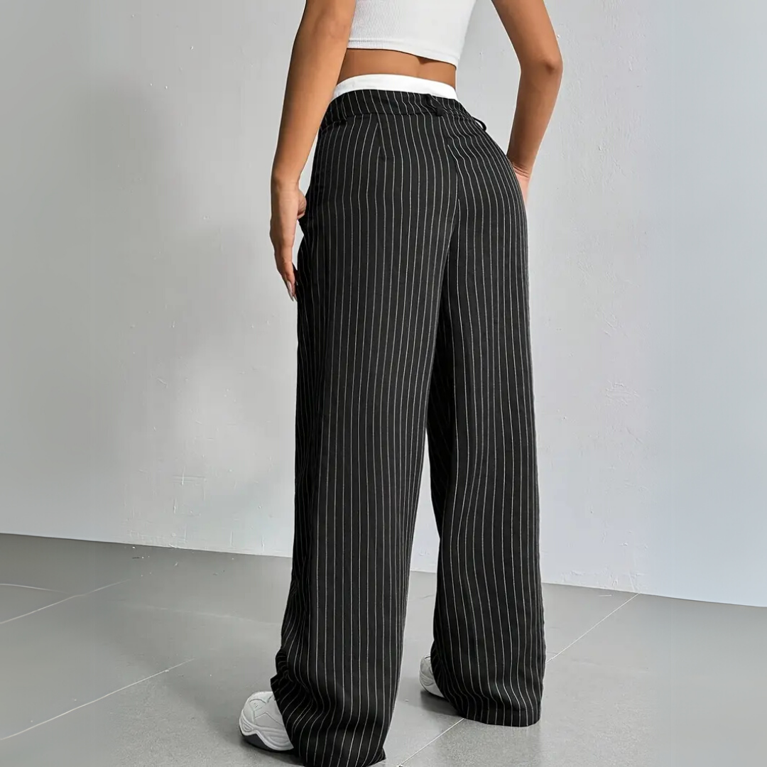 Nora™｜getreifte weite Hose