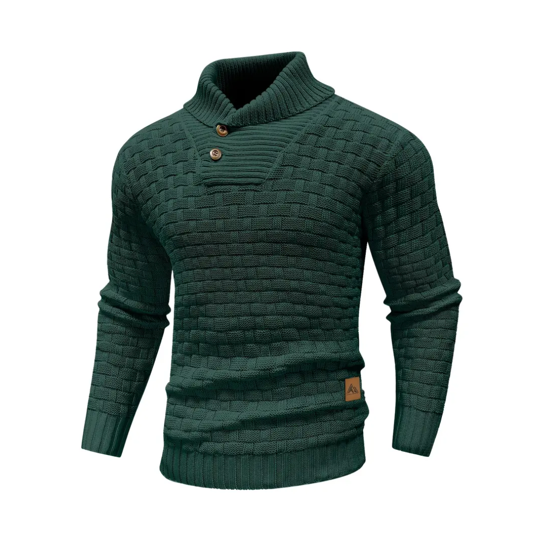 Emanuel™｜Pullover mit Knopfdetails am Kragen