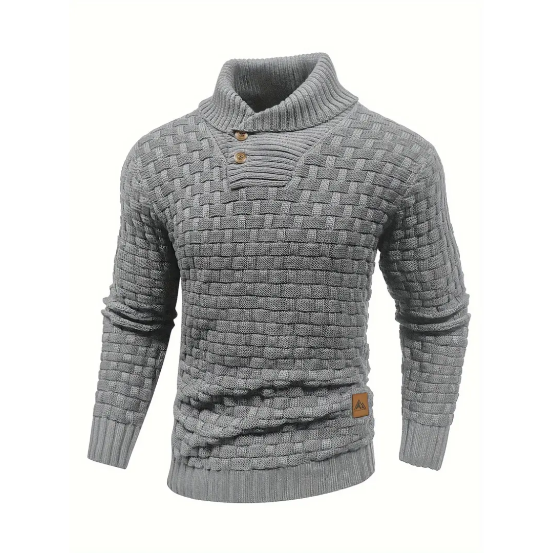 Emanuel™｜Pullover mit Knopfdetails am Kragen