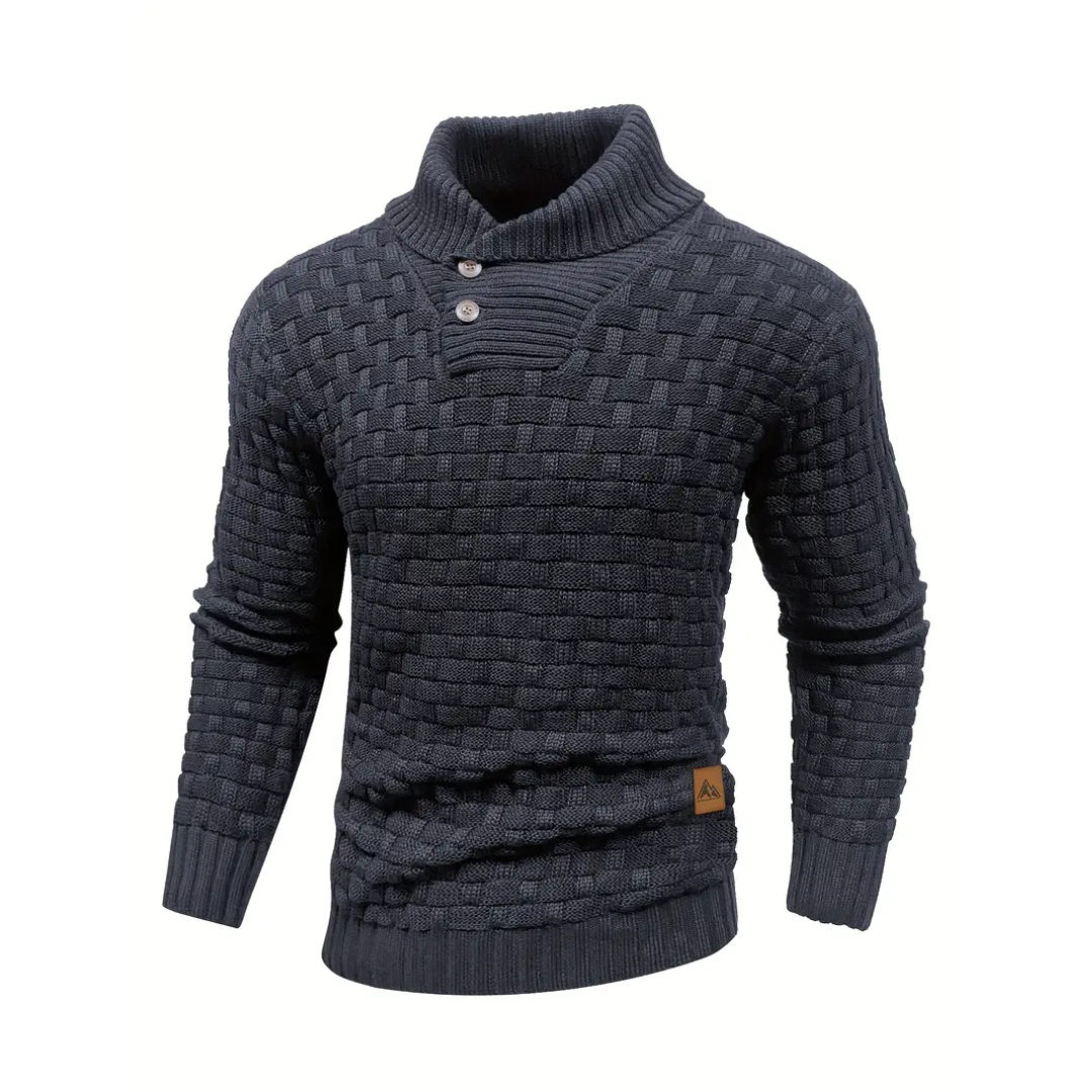 Emanuel™｜Pullover mit Knopfdetails am Kragen