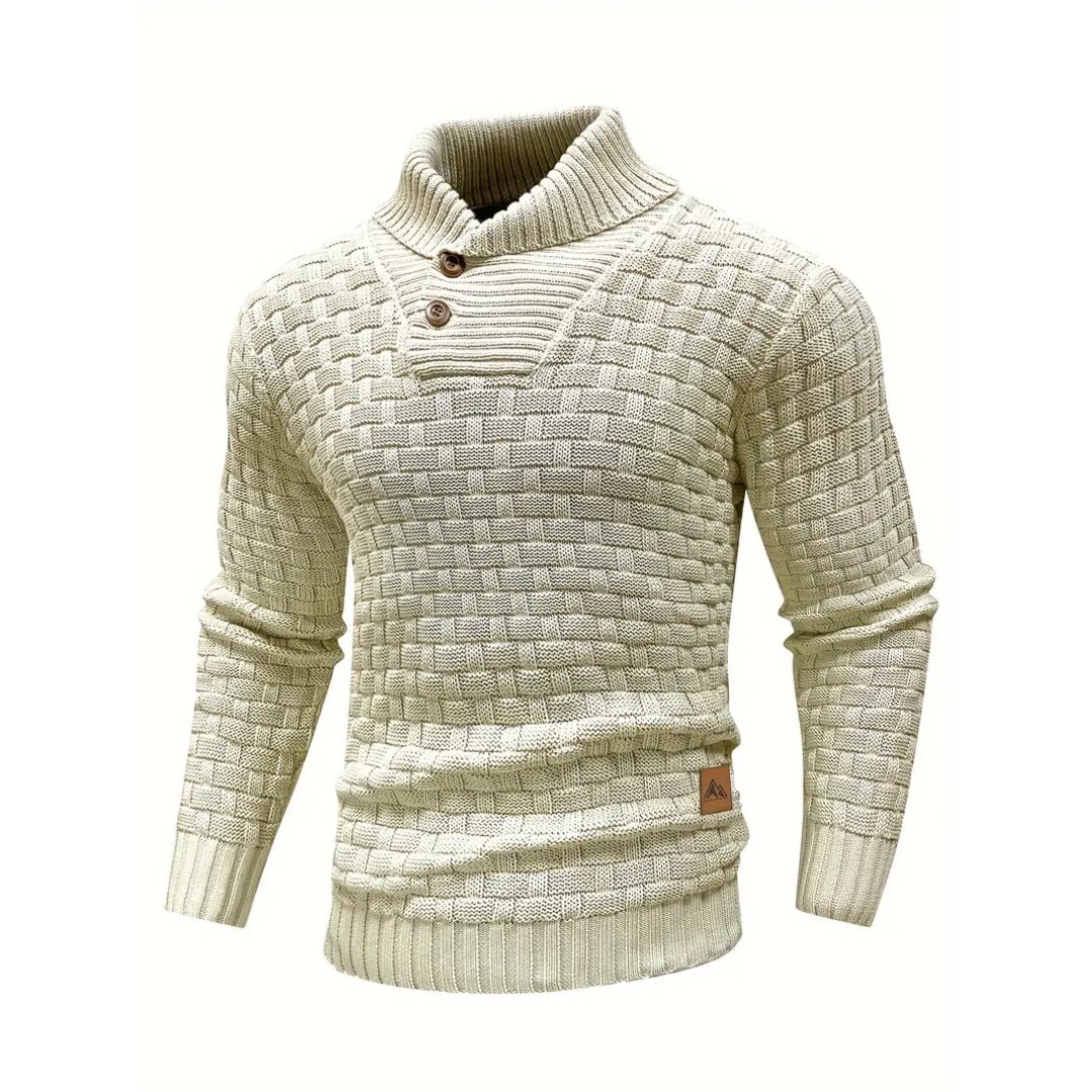 Emanuel™｜Pullover mit Knopfdetails am Kragen
